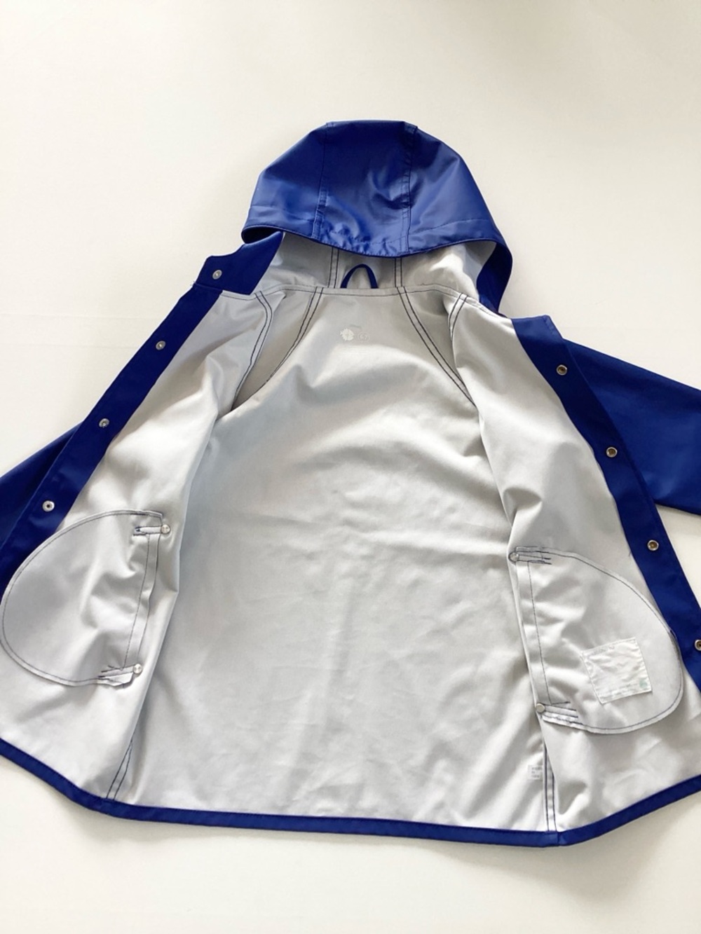 Primary Blue Hooded Raincoat - Picture 5 of 9